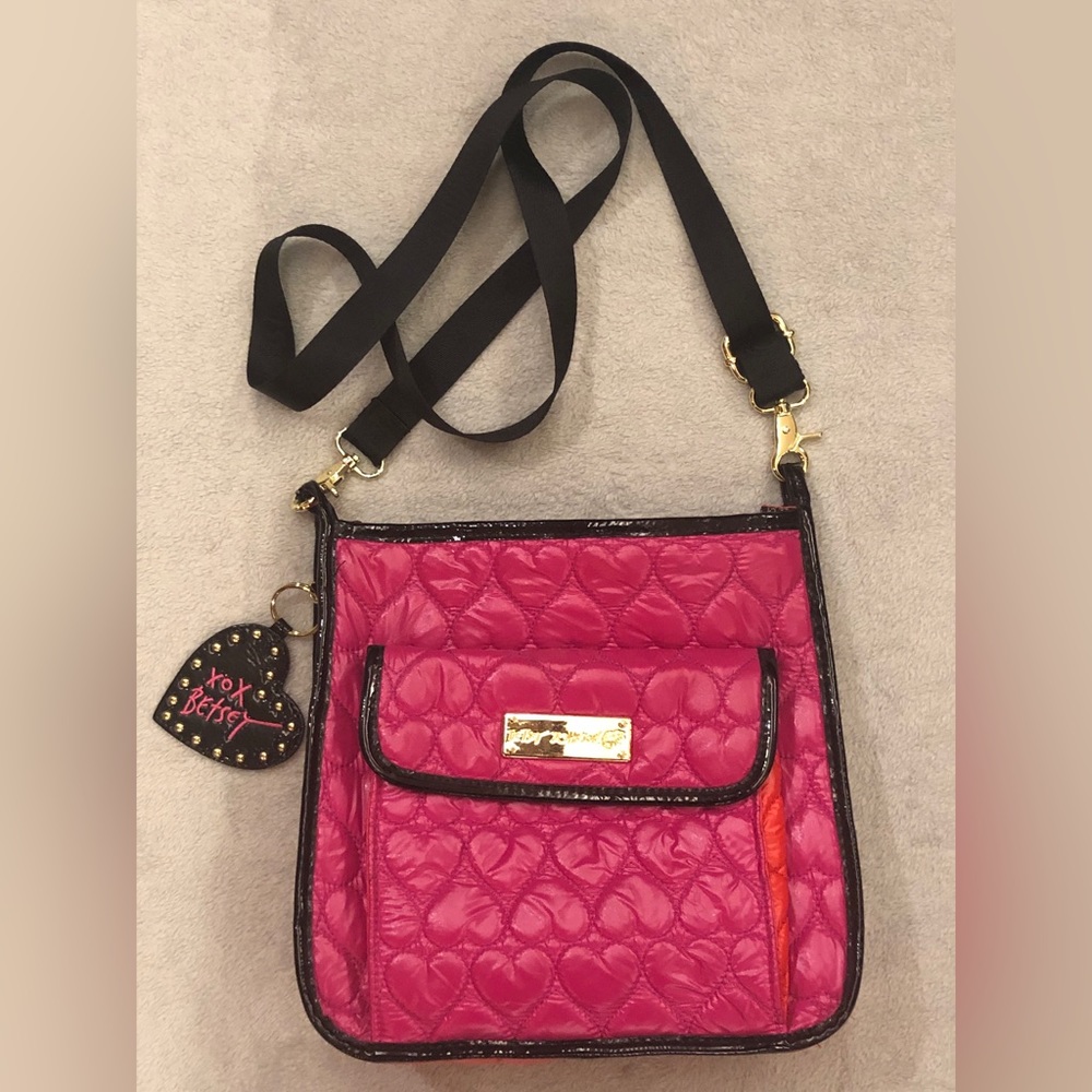 Betsy Johnson Hot Pink Crossbody Purse